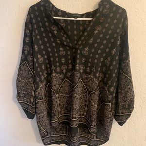 Black and beige blouse